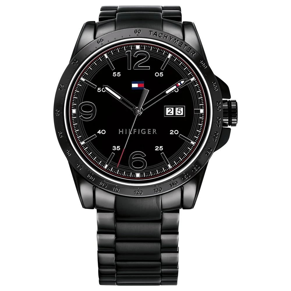 商品Tommy Hilfiger|Men's Black PVD Stainless Steel Bracelet Watch 44mm Created for Macy's,价格¥701,第1张图片