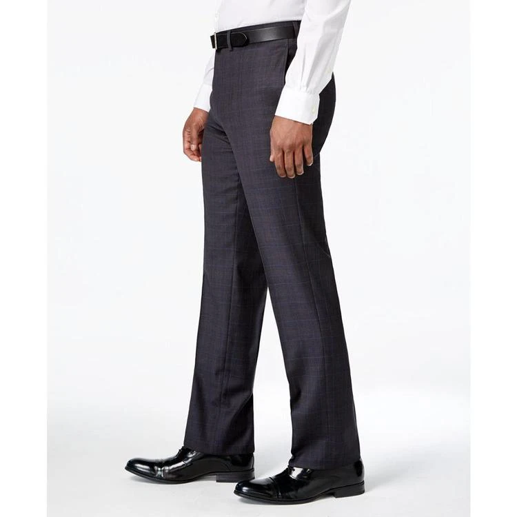 X-Fit Men's Charcoal/Dark Brown/Blue Windowpane Slim Fit Suit 商品