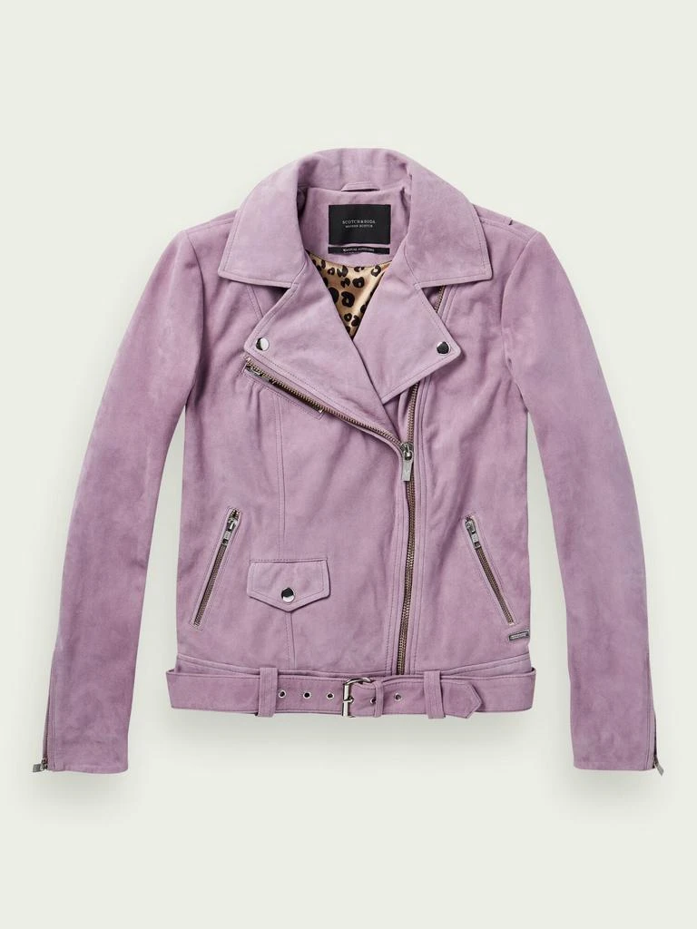 商品Scotch & Soda|Scotch & Soda Suede Biker Jacket,价格¥1306,第1张图片