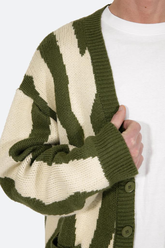 Zebra Cardigan - Green/White商品第8张图片规格展示
