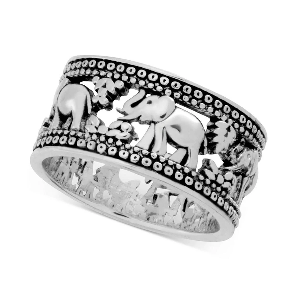 Essentials And Now This Elephant Band Ring in Silver-Plate 1