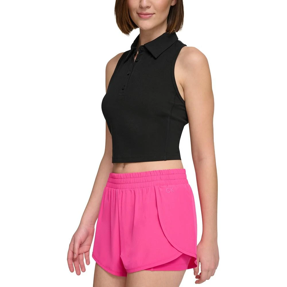 商品Calvin Klein|Women's Racerback Polo Crop Top,价格¥149-¥297,第3张图片详细描述