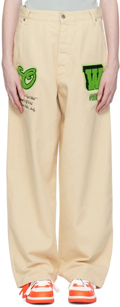 商品Off-White|Beige Patch Jeans,价格¥3895,第1张图片