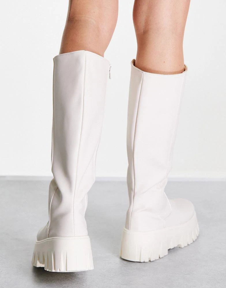 商品ASOS|ASOS DESIGN Cole chunky knee boots in off white,价格¥236,第3张图片详细描述
