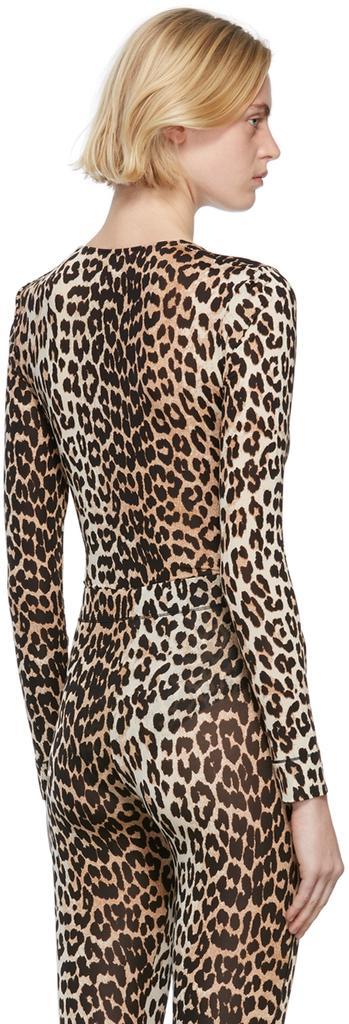 商品Ganni|Brown & Black Long Sleeve Bodysuit,价格¥1149,第5张图片详细描述