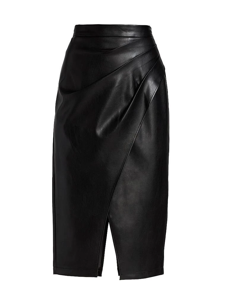 商品Tahari|Gathered Vegan Leather Skirt,价格¥2195,第1张图片