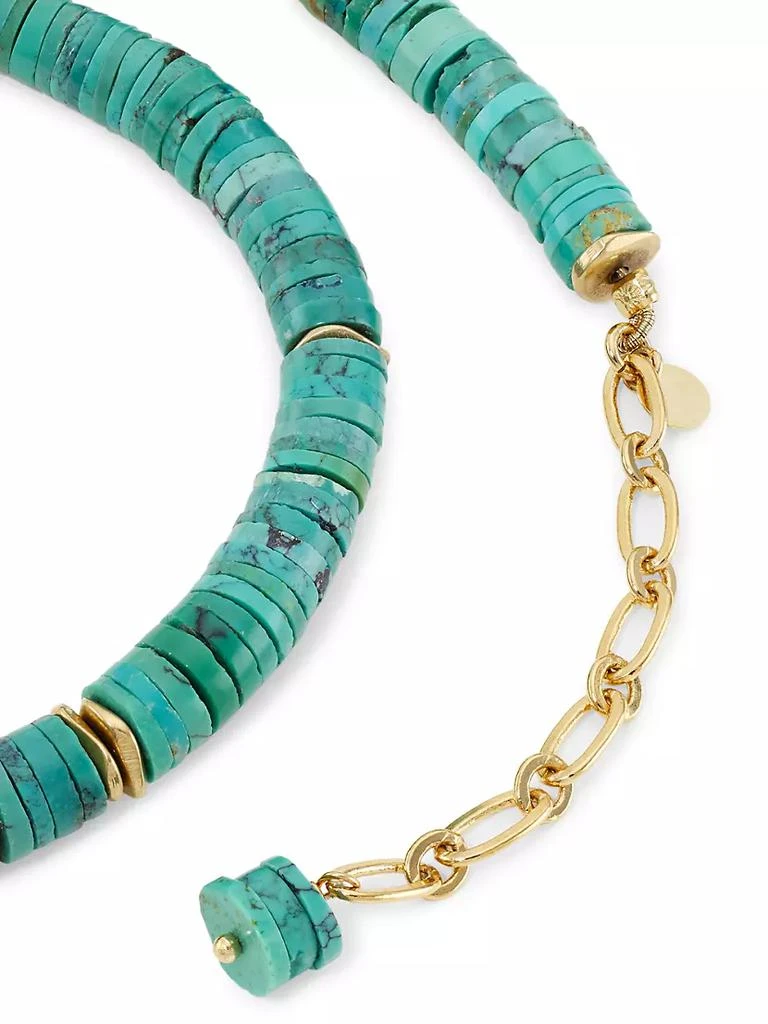 商品Room Service|Hawai 24K-Gold-Plated &amp; Turquoise Puka Necklace,价格¥3627,第3张图片详细描述