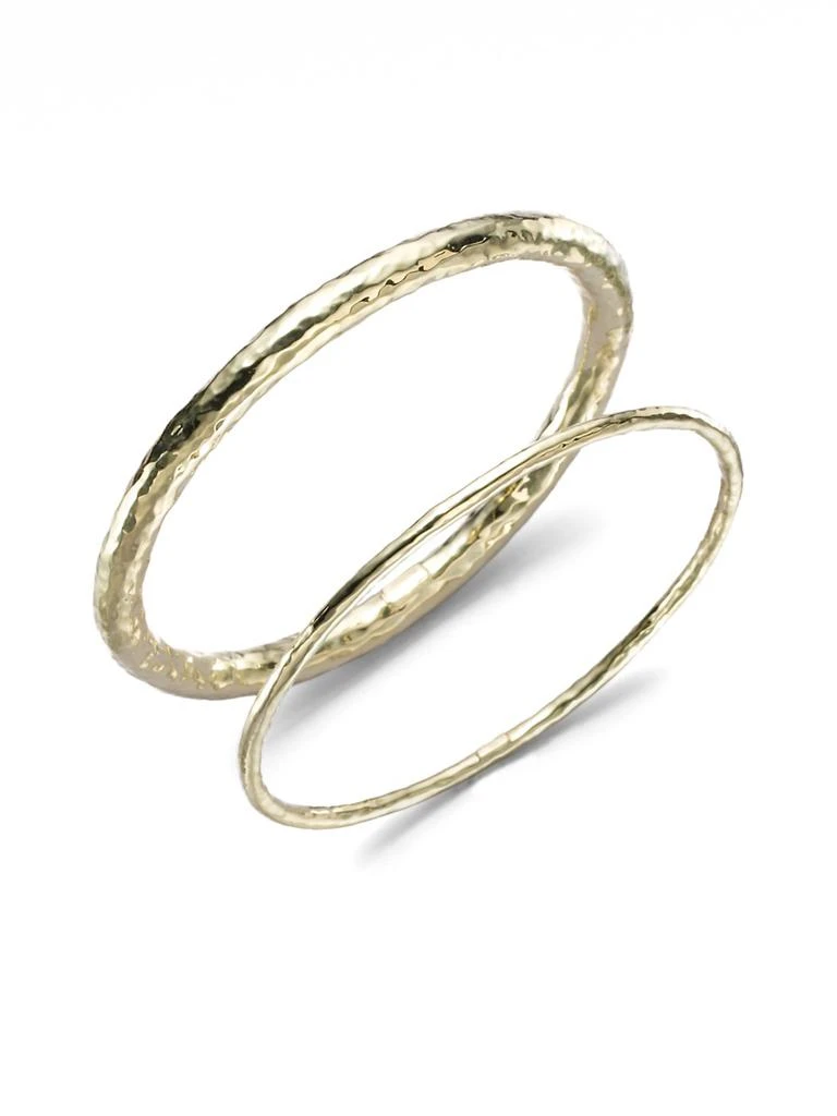 商品Ippolita|Classico Thin 18K Yellow Gold Hammered Bangle Bracelet,价格¥9579,第2张图片详细描述