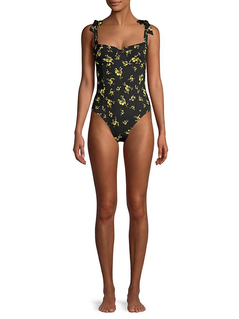 商品Ganni|Recycled Fabric Floral One-Piece Swimsuit,价格¥570,第2张图片详细描述