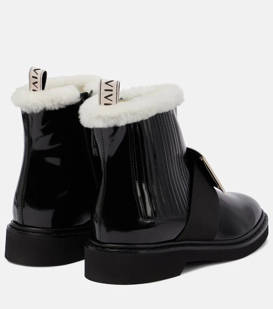 商品Roger Vivier|Viv' Rangers shearling-lined leather ankle boots,价格¥11564,第3张图片详细描述