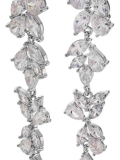 商品Shashi|Fallen Leaf Silver-Plated & Cubic Zirconia Drop Earrings,价格¥582,第4张图片详细描述