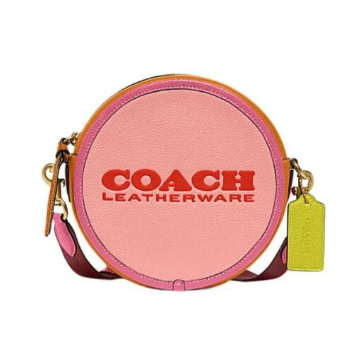 商品Coach|蔻驰女士撞色圆饼包单肩斜挎小号包CA098（香港仓发货）,价格¥954,第1张图片