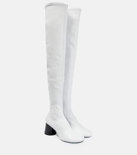 商品Khaite|Admiral leather over-the-knee boots,价格¥10274,第1张图片