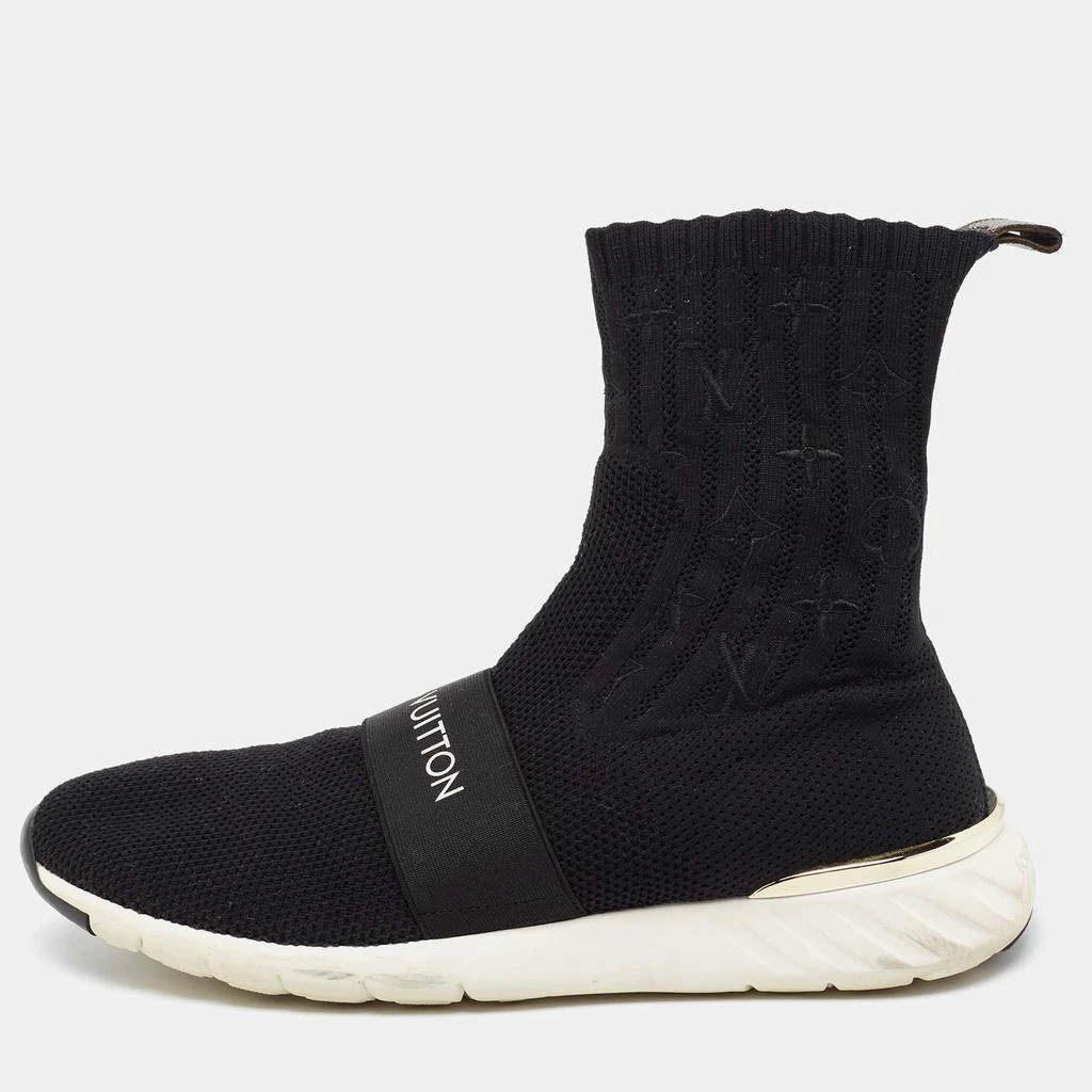 商品[二手商品] Louis Vuitton|Louis Vuitton Black Stretch Fabric Aftergame Sock High Top Sneakers Size 41,价格¥3114,第1张图片