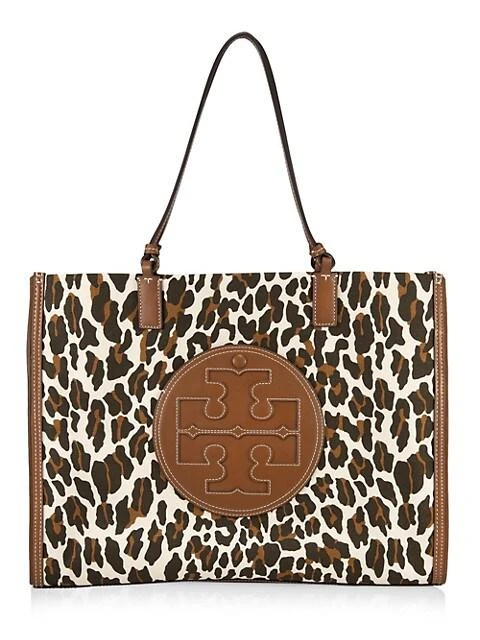 商品Tory Burch|Ella Leopard Canvas Tote,价格¥2604,第1张图片