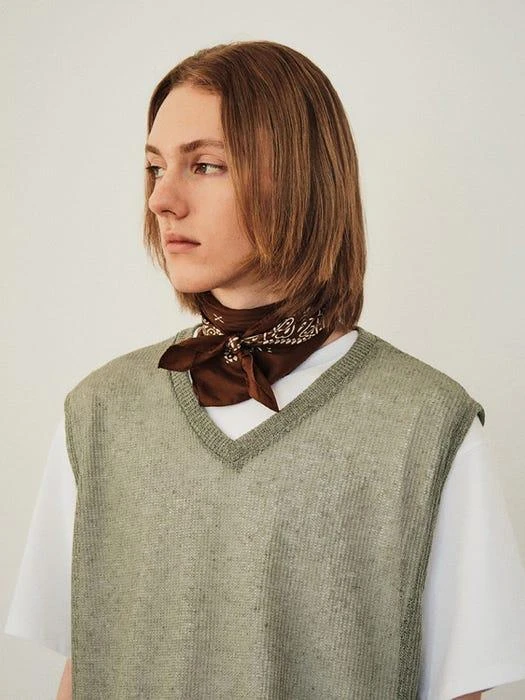 商品GAC|Linen Chain Vest (Khaki),价格¥470,第2张图片详细描述