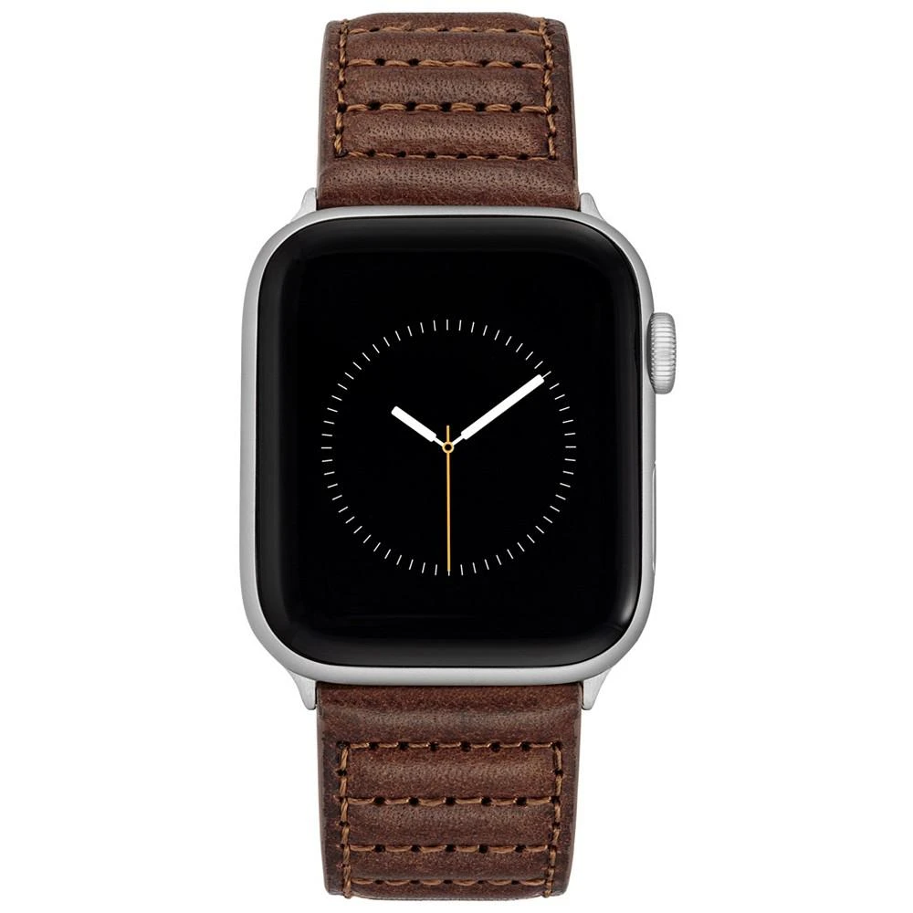 商品Vince Camuto|Men's Brown Premium Leather Band with Stitched Pattern 42mm, 44mm, 45mm, Ultra 49mm Apple Watch,价格¥479,第1张图片