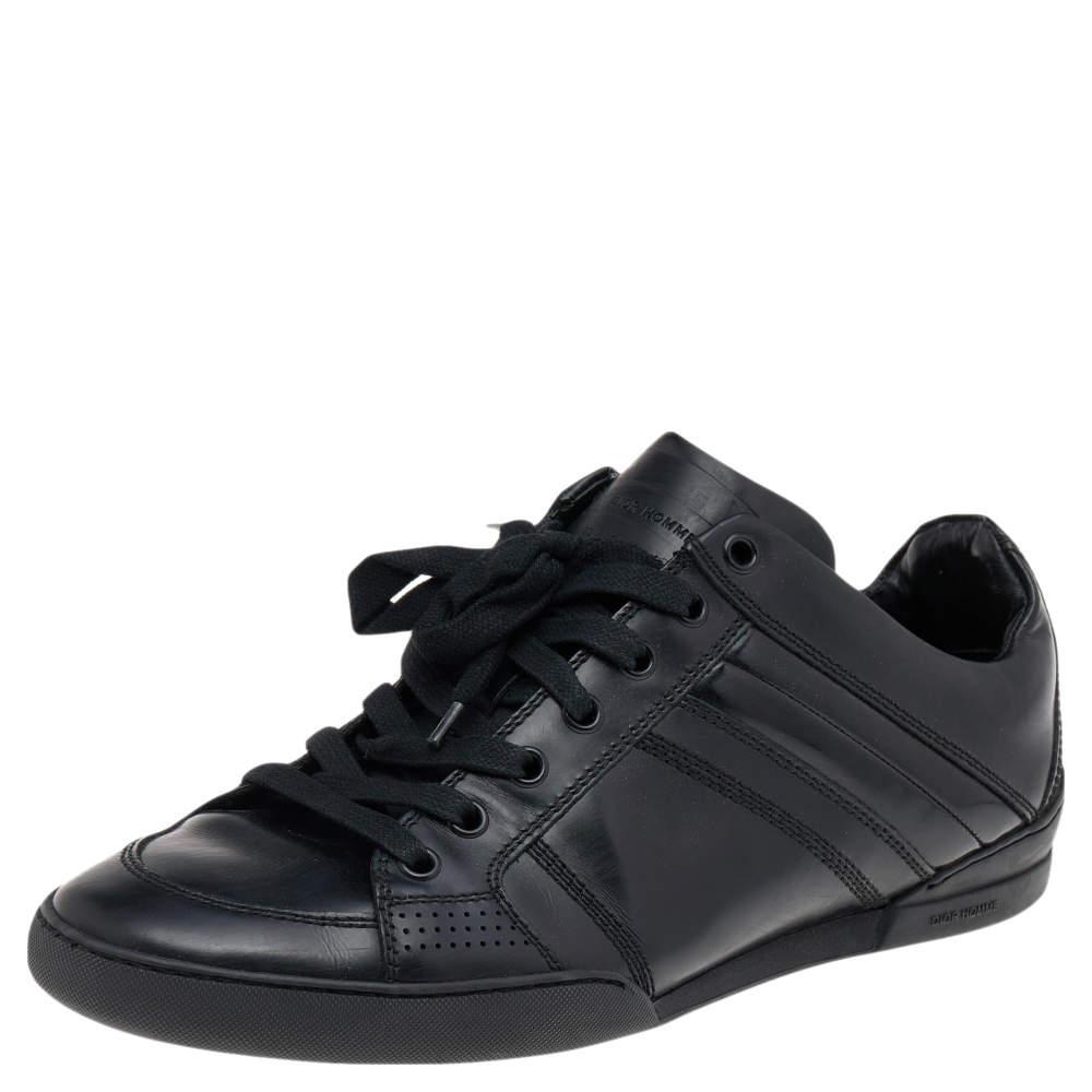 商品[二手商品] Dior|Dior Homme Black Patent and Leather Low Top Sneakers Size 39.5,价格¥2588,第1张图片