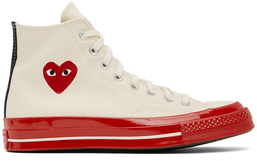 商品Comme des Garcons|Off-White & Red Converse Edition Chuck 70 Sneakers,价格¥1107,第1张图片