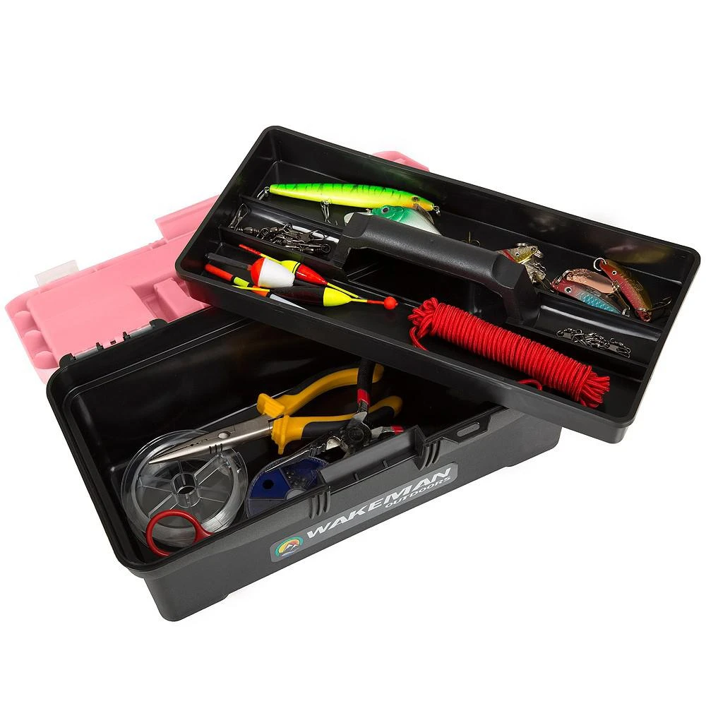 Fishing Single Tray Tackle Box 55 Piece Tackle Gear Kit By Wakeman Outdoors 商品