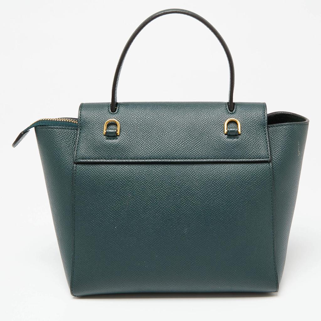 Celine Green Grained Leather Nano Belt Top Handle Bag商品第4张图片规格展示