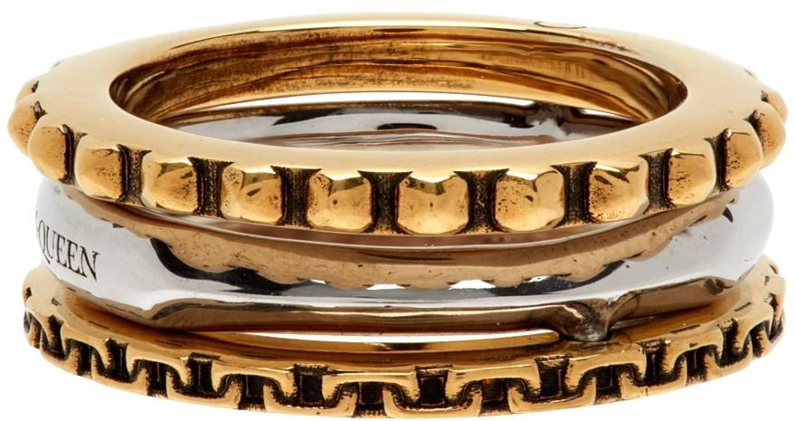 商品Alexander McQueen|Gold & Silver Linked Rings,价格¥3071,第3张图片详细描述