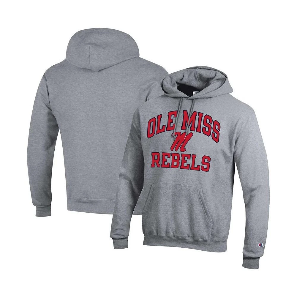 商品CHAMPION|Men's Heather Gray Ole Miss Rebels High Motor Pullover Hoodie,价格¥443,第1张图片