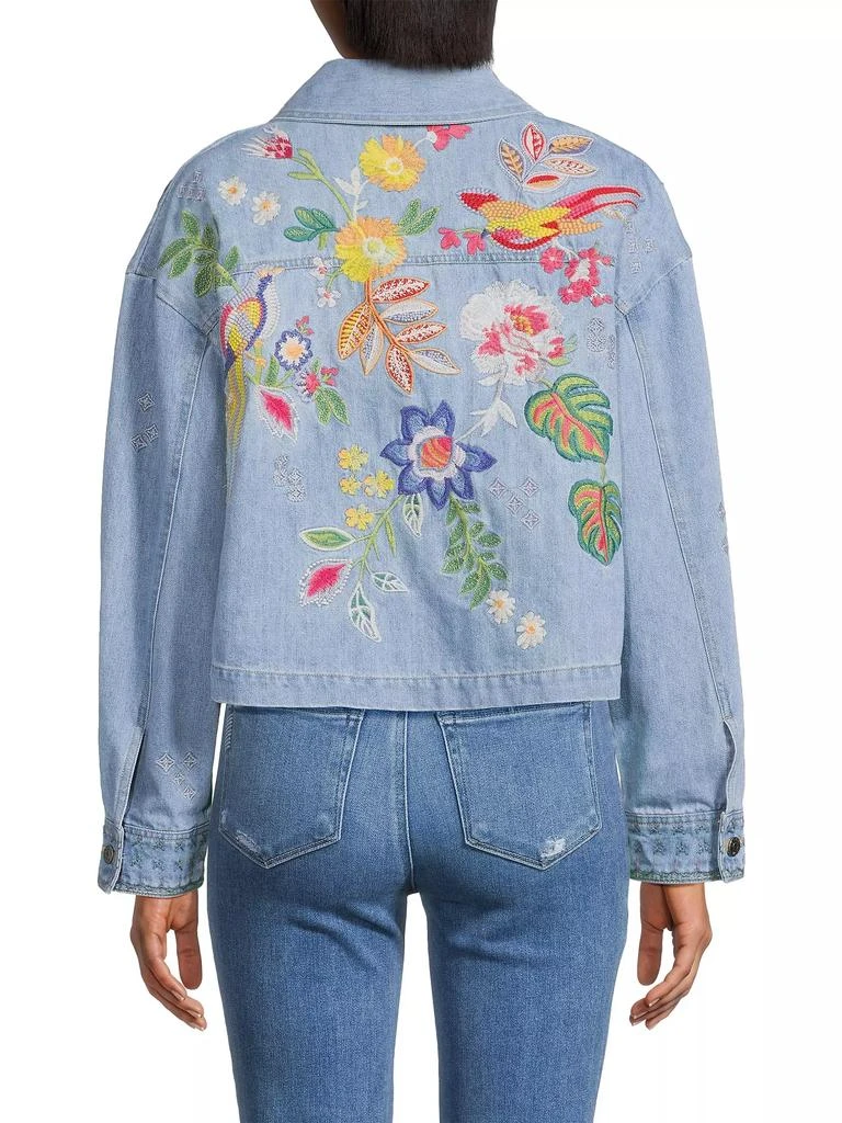 商品Johnny Was|Jeanette Embroidered Floral Denim Crop Jacket,价格¥1106,第5张图片详细描述