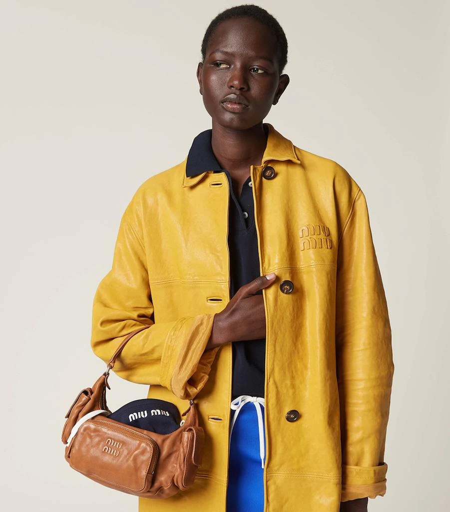 商品Miu Miu|Nappa Leather Pocket Shoulder Bag,价格¥29206,第3张图片详细描述