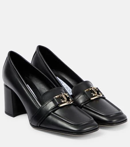 商品Jimmy Choo|Evin 65 leather loafer pumps,价格¥7443,第1张图片