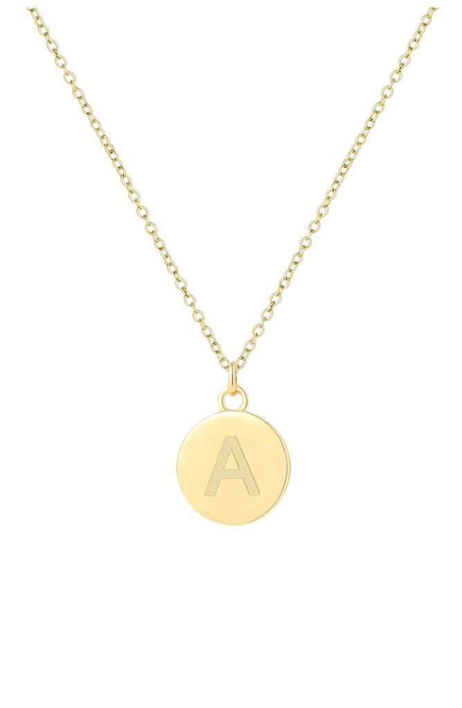 18K Gold Vermeil 12mm Initial Pendant Necklace - Multiple Initials Available商品第1张图片规格展示