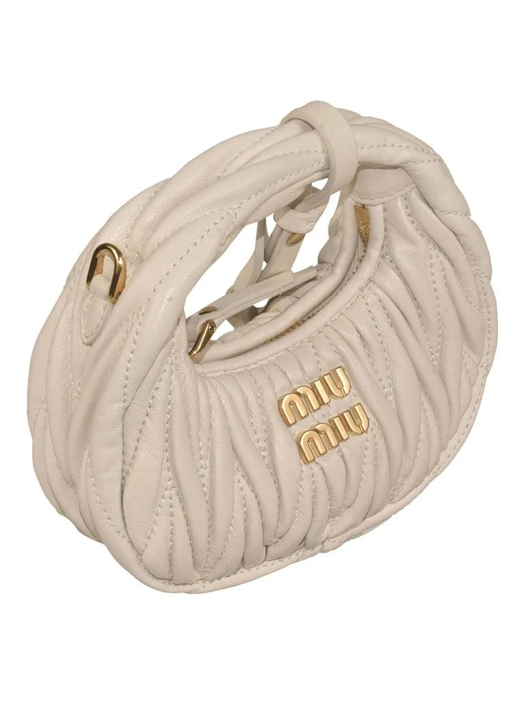 商品Miu Miu|Miu Miu Logo Plaque Ruched Tote Bag,价格¥7122,第3张图片详细描述