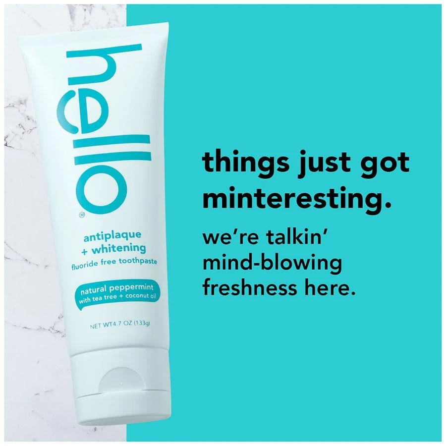 商品Hello|Fluoride Free Toothpaste, Antiplaque + Whitening Tea Tree,价格¥50,第3张图片详细描述