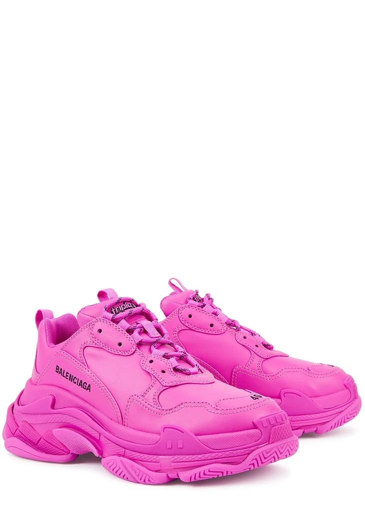 商品Balenciaga|Triple S fuchsia faux leather sneakers,价格¥4053,第2张图片详细描述