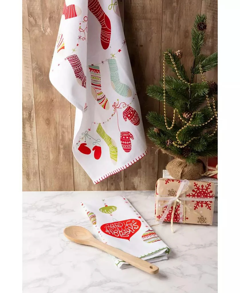 Assorted X-mas Trimmings Printed Dishtowel Set 商品