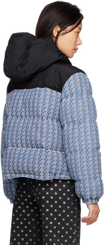 Blue Colorblock Puffer Jacket商品第3张图片规格展示