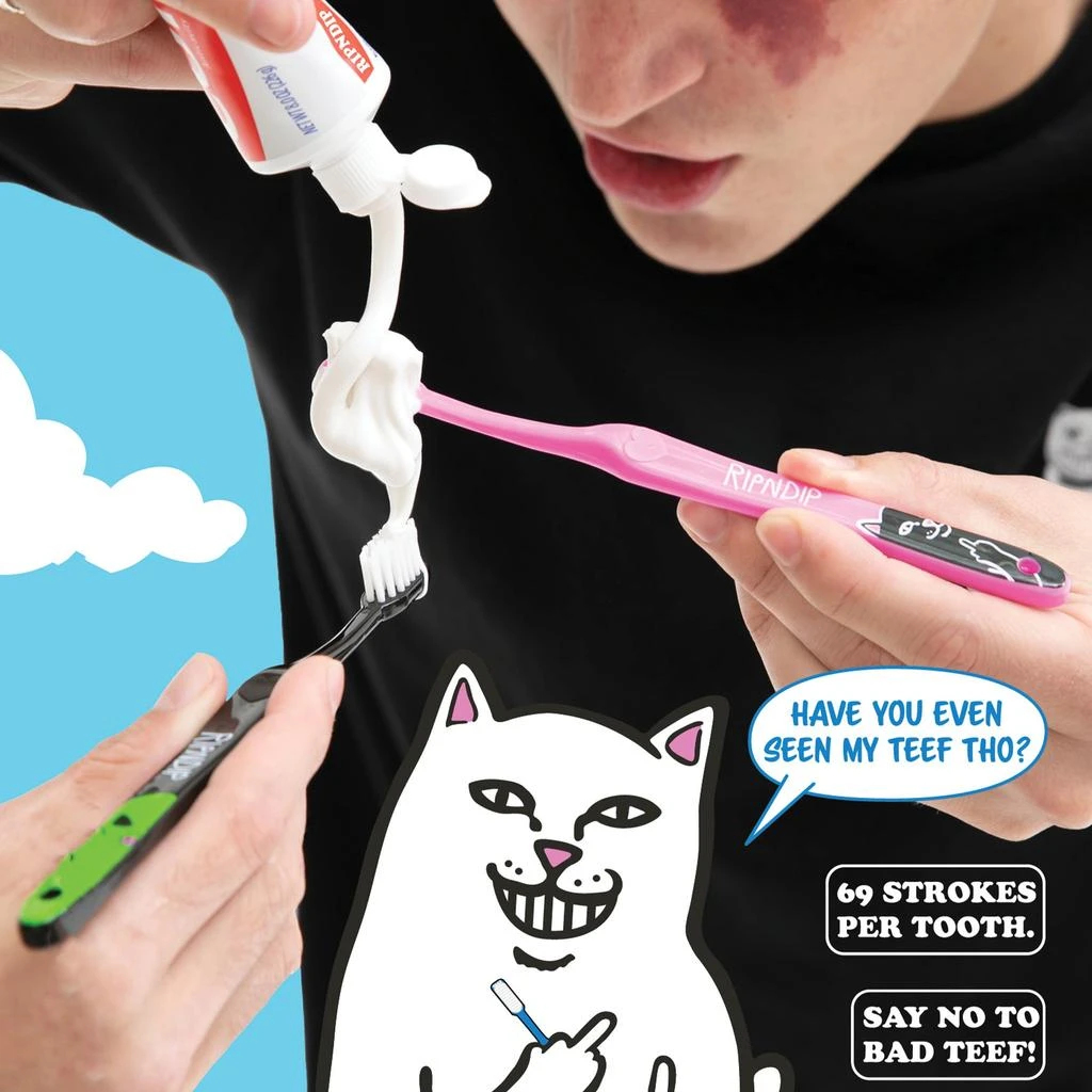 商品RIPNDIP|RIPNDIP Characters Toothbrush 3 Pack (Multi),价格¥76,第2张图片详细描述