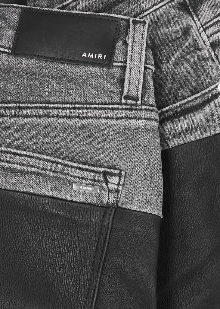 商品AMIRI|Black panelled leather skinny jeans,价格¥8415,第5张图片详细描述