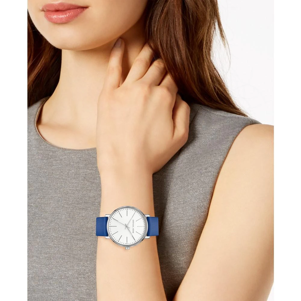 商品Michael Kors|Women's Pyper Blue Leather Strap Watch 38mm,价格¥566,第4张图片详细描述