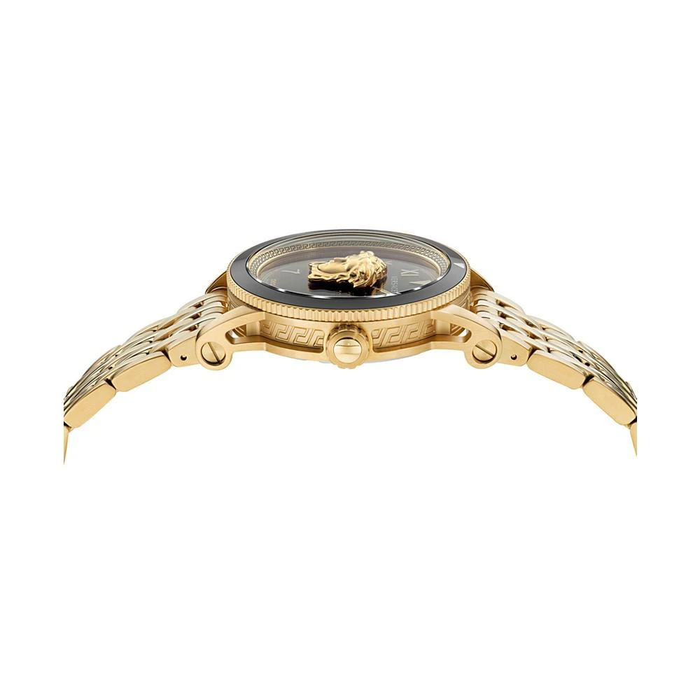 商品Versace|Men's Swiss V-Palazzo Gold Ion Plated Stainless Steel Bracelet Watch 43mm,价格¥10439,第2张图片详细描述