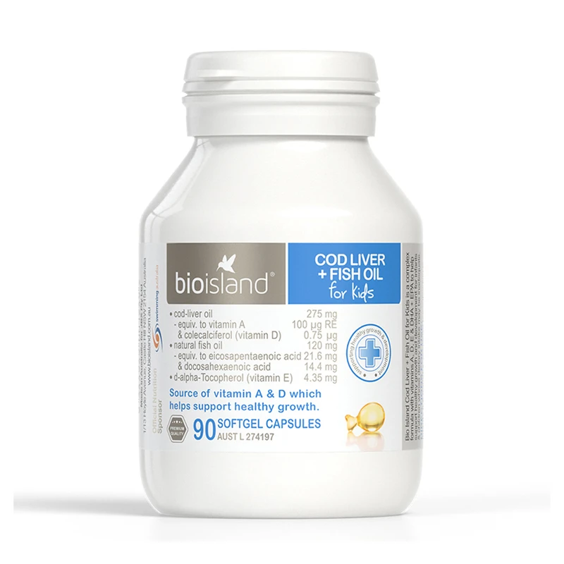 商品[国内直发] Bioisland|bio island佰澳朗德 儿童宝宝婴幼儿鱼油鳕鱼油90粒软胶囊护眼,价格¥158,第1张图片