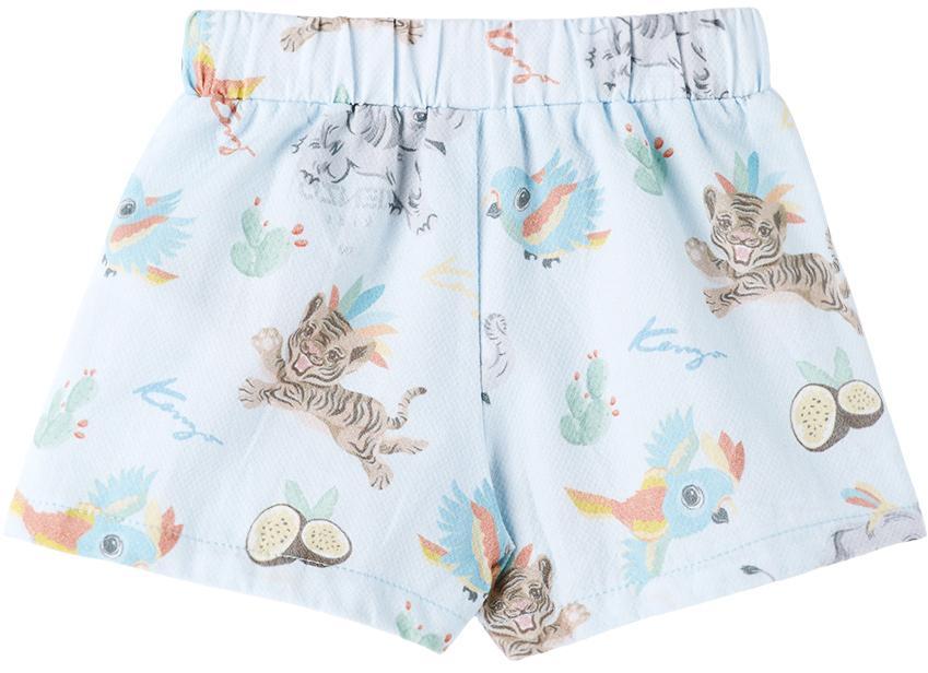 商品Kenzo|Baby Off-White & Blue T-Shirt & Shorts Set,价格¥908,第7张图片详细描述