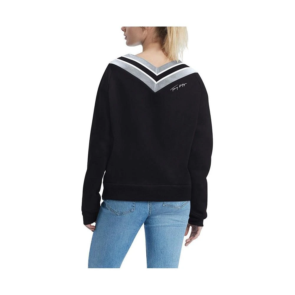 商品Tommy Hilfiger|Women's Black Las Vegas Raiders Heidi V-Neck Pullover Sweatshirt,价格¥471,第2张图片详细描述