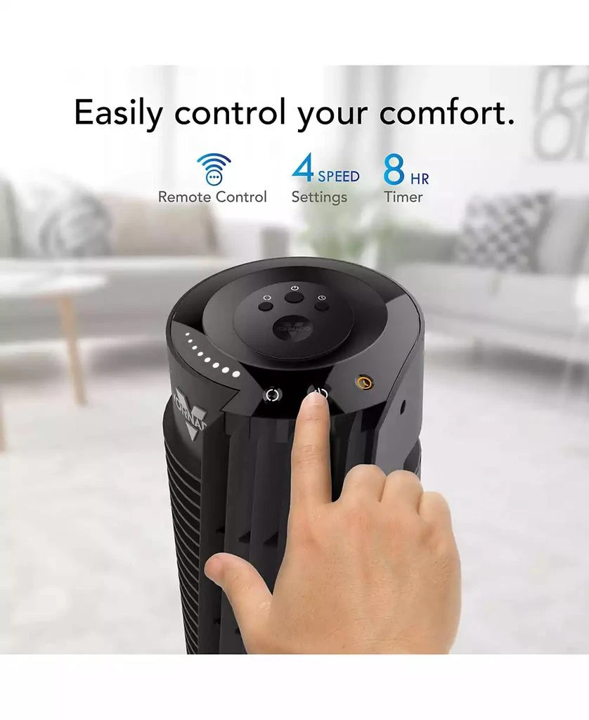商品Vornado|OSC84 41" Whole Room Air Circulator Tower Fan with Remote Control, Black,价格¥672,第2张图片详细描述