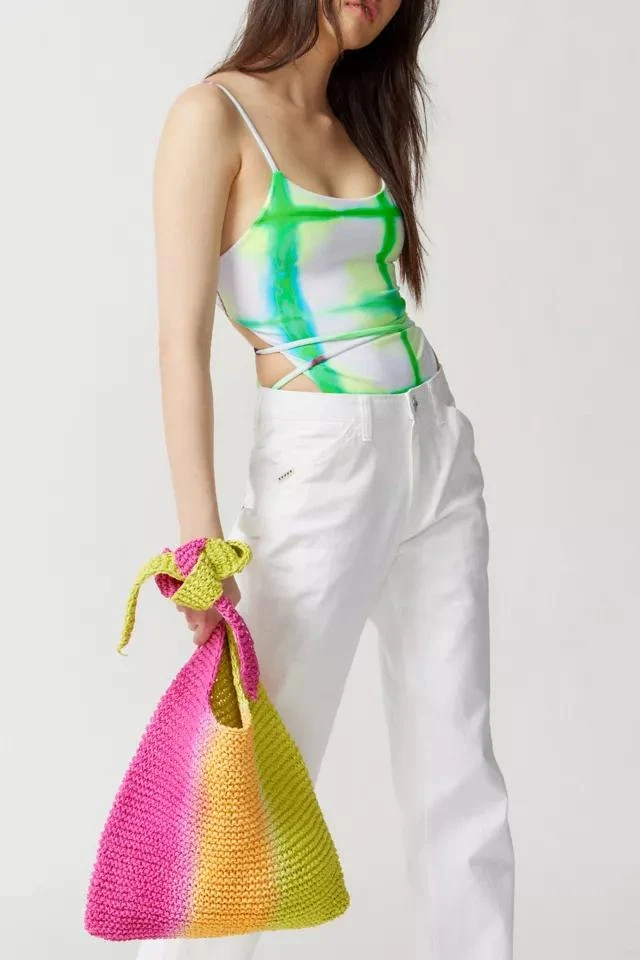 商品Urban Outfitters|UO Monaco Tie-dye Raffia Hobo Bag,价格¥75,第1张图片详细描述