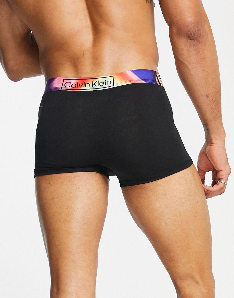 Calvin Klein pride cotton trunk with contrast waistband in black商品第2张图片规格展示