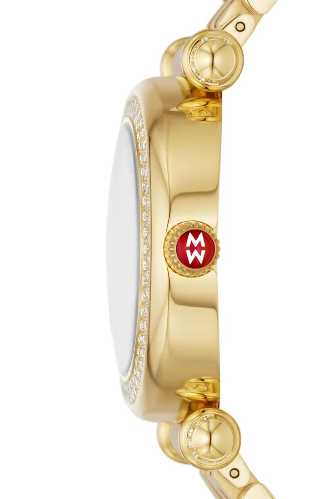 商品Michele|18K Gold Plated Caber Three-Hand Diamond Bracelet Watch, 35mm - 0.35 ctw,价格¥13510,第2张图片详细描述