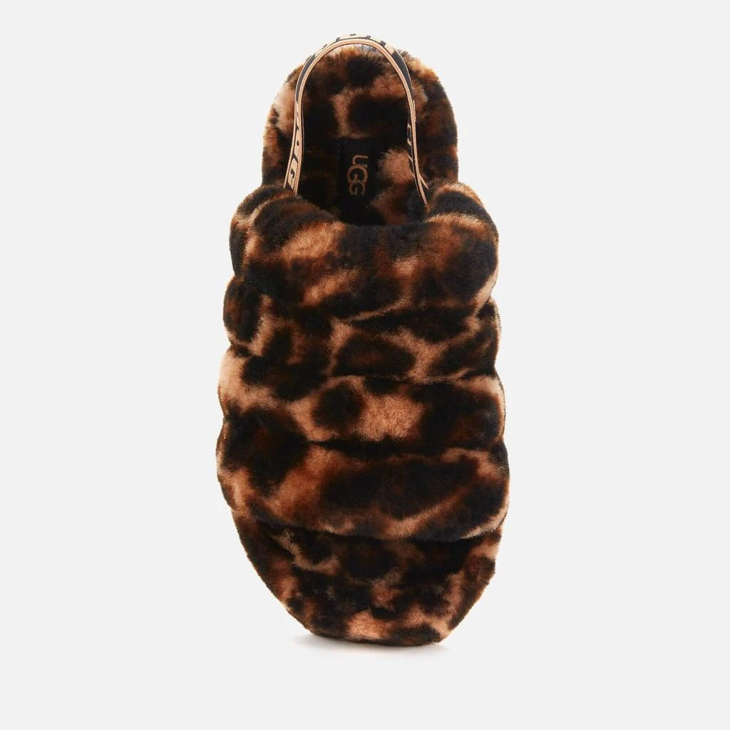 商品UGG|UGG Women's Fluff Yeah Slide Leopard Print Sheepskin Slippers - Butterscotch,价格¥523,第3张图片详细描述