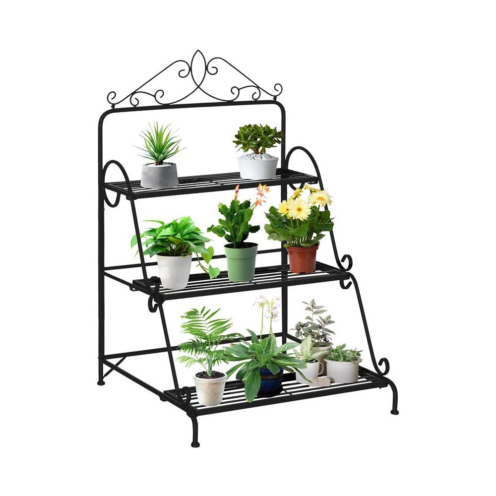 商品Outsunny|3 Tier Metal Plant Stand Ladder Flower Pot Rack Shelf Indoor & Outdoor,价格¥558,第1张图片