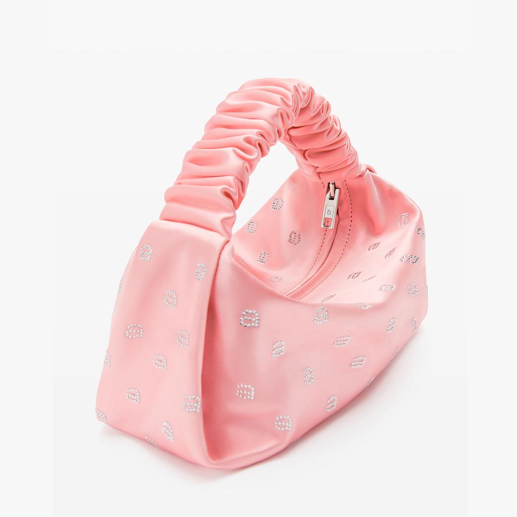 Alexander Wang Mini Scrunchie Logo-Embellished Satin Bag商品第2张图片规格展示